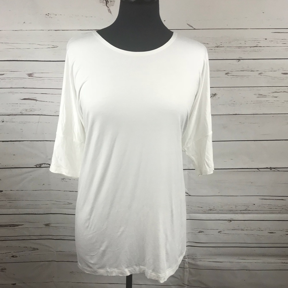 Karen Kane Side Slit Tunic Blouse White Size M NEW